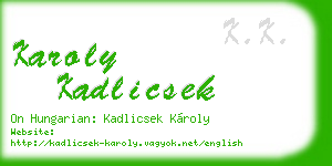 karoly kadlicsek business card